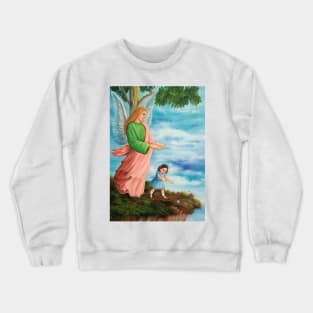 Angel protecting a child Crewneck Sweatshirt